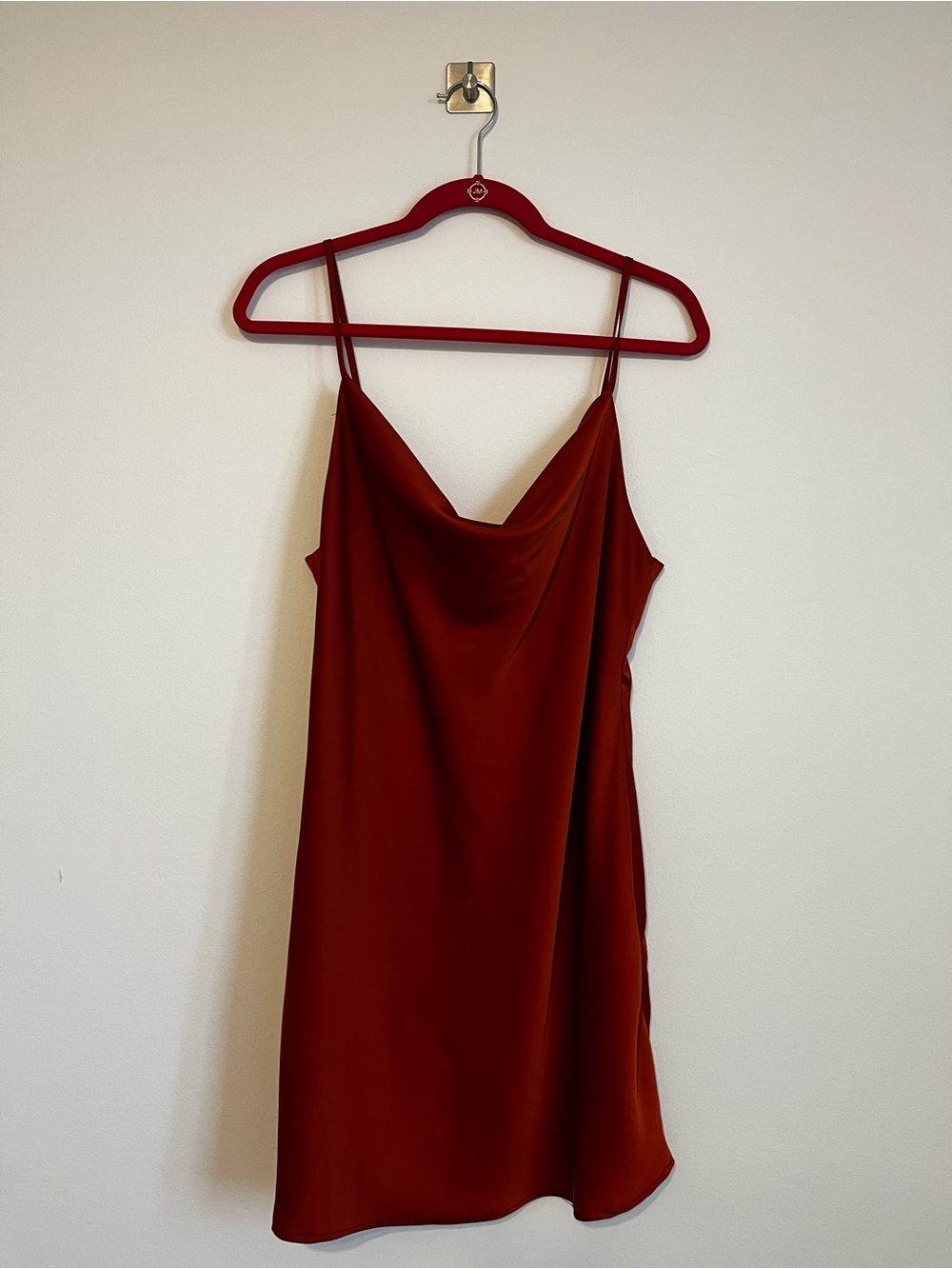 Urban Outfitters Rust Cowl Neck Spaghetti Strap Mini Dress